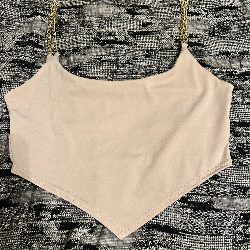 Chain Strap Cream Women's Top